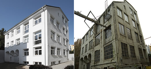 Fassaden (vorher und nachher)
